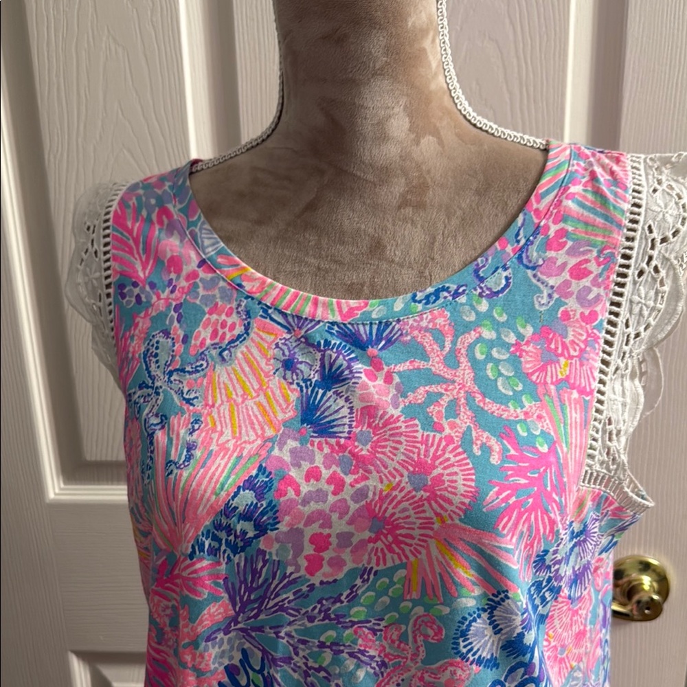 Lilly Pulitzer Colorful Women's Skort Dress Top with Lace Detail
